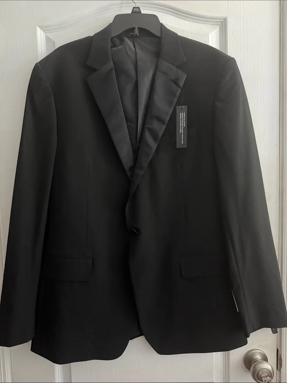 jf j.ferrar Black Single-Button Tuxedo Jacket 46 long suit jacket blazer